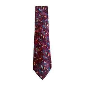 Carlo Battini Roma All Silk Novelty Golf Tie – Burgundy